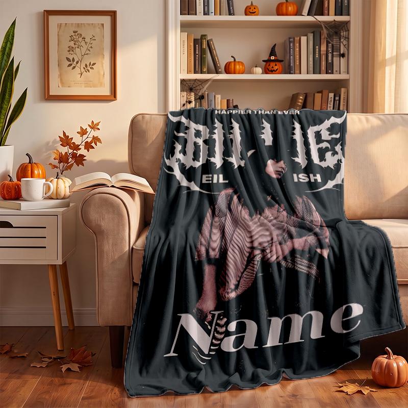 Billie Eilish Custom Flannel Blankets Soft Warm Cozy Throws for Home Decor Holiday Gifts