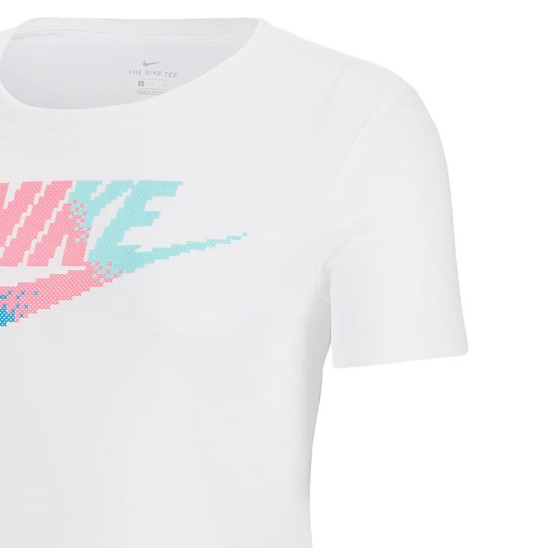 Nike Logo Letter Print Round Neck Short Sleeve T-Shirt Women Tops White CQ0961-100
