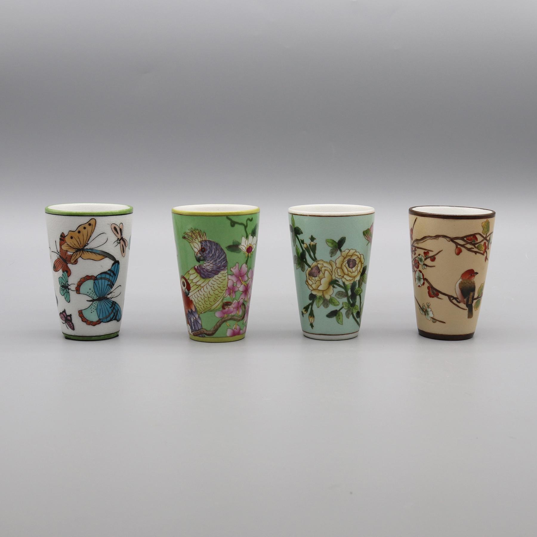 

Hand painted Brush Holder, Ceramic Cup, Bathroom Accessory