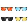 Mode Sonnenbrille für Herren Damen Klassischer quadratischer Rahmen Outdoor Fahren Spiegel Nachtsicht Sonnenbrille