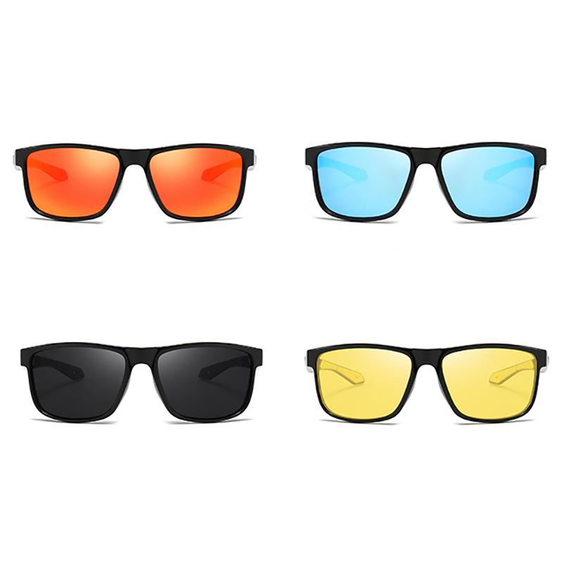 Mode Sonnenbrille für Herren Damen Klassischer quadratischer Rahmen Outdoor Fahren Spiegel Nachtsicht Sonnenbrille