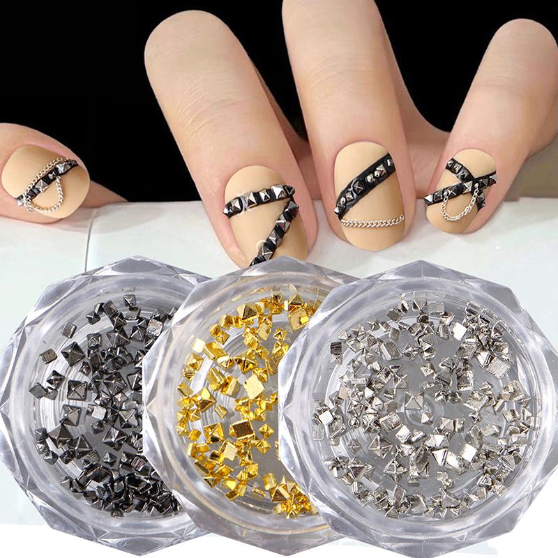 Punk Square Rivet Nail Decoration Nail Parts Charms Metal Rivet Manicure Supplies Mini Sparkling Nail Decoration Accessories