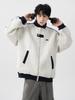 Men's Trendy Retro Patchwork Baseball Jacket with Three Stripes