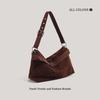 Autumn and Winter Matte Imitation Suede Bag Women's New Niche Design Belt Buckle Lazy Shoulder Messenger Bag