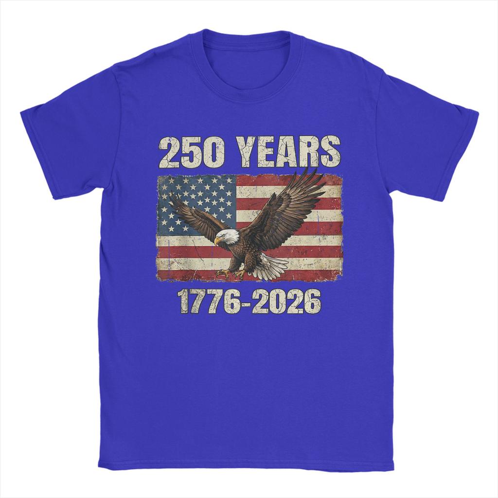 Unisex TShirt 250 Years 1776 2026 Eagle Flag American Patriotic Novelty Cotton Tees Short Sleeve  T Shirt O Neck Tops 4XL 5XL 6XL