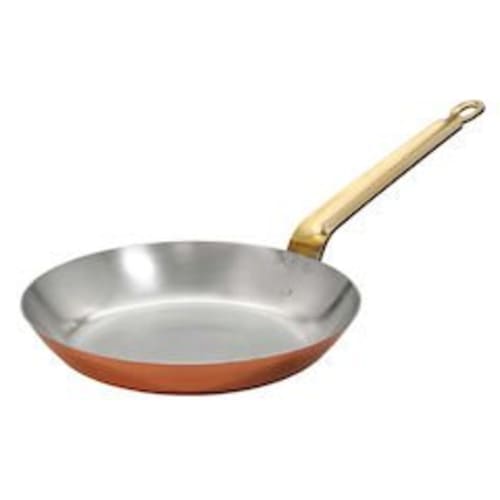 Marushin Copper Frying Pan, 27cm, Pure Copper with Brass Handle