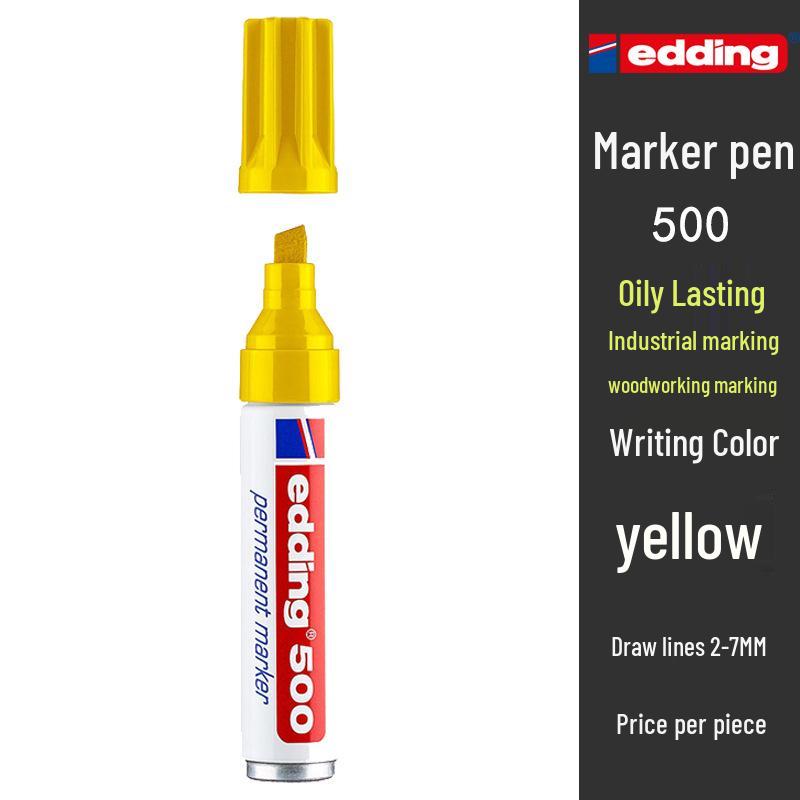 Edding 500 Oil-Based Chisel Tip Marker for Glass, Metal, Plastic жёлтый