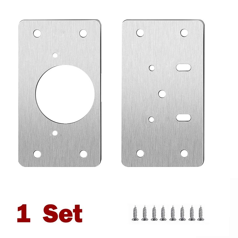 1/2/4/10Pair Hinge Repair Plate Cabinet Furniture Drawer Table Repair Mount Tool Hardware Stainless Steel Hinge Fixing Plate