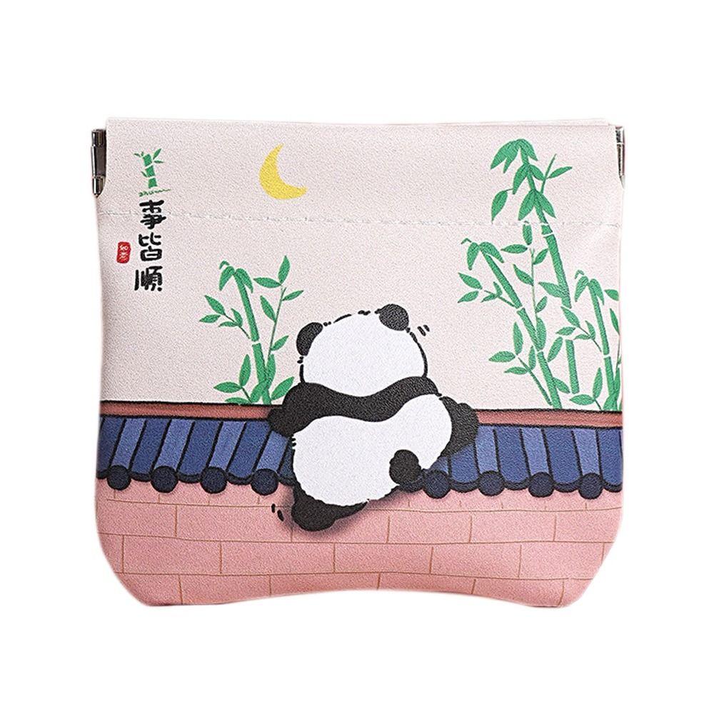 

Fashion PU Shrapnel Bag Automatic Closing Portable Cosmetic Bag Waterproof Coin Purse