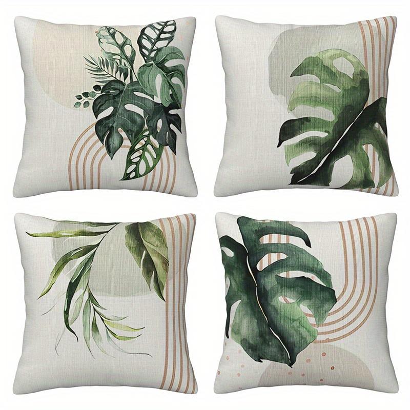 Home Decor Exquisite Monstera Leaf Patterned Pillow Covers Pattern Cushion Cover Suitable for Sofa Bedroom Car Pillow Cover