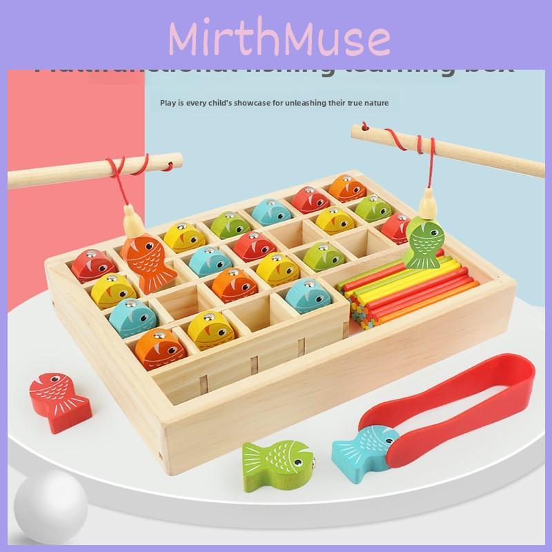 Educational Wooden Fishing Game For Children With Magnetic Fish Learning Puzzle For Kids