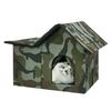 Insulated Outdoor Cat House Waterproofing Large Space Foldable Cat Bed Kitty Shelter for Garage Porch Barn