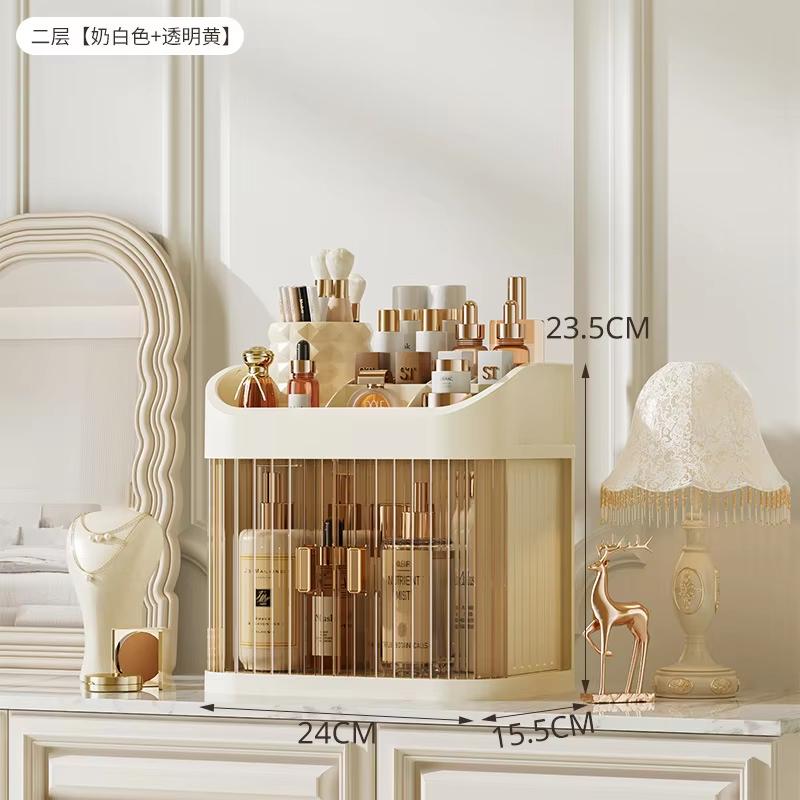 

Desktop Makeup Organiser with Drawers Skincare Storage Box Face Mask & Lipstick Holder Plastic Storage Rack