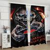Set Of 2 Halloween Skull Pattern Printed Curtains Window Decorations Home Room Curtain Polyester