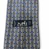 Excellent HERMES tie Horsebit all-over pattern blue silk Used
