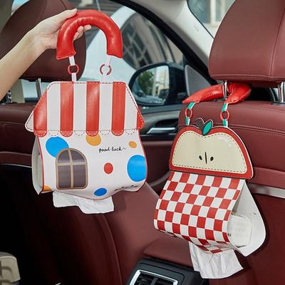 Cartoon Hanging Tissue Bag Waterproof Portable Tissue Cover Stylish Car Napkin Box  Bathroom