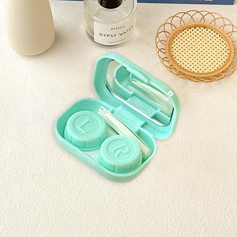

New Candy Color Contact Lenses Box Cute Bow Portable Contact Lens Case With Tweezer Remover Tool Stick Set For Travel Kit Holder