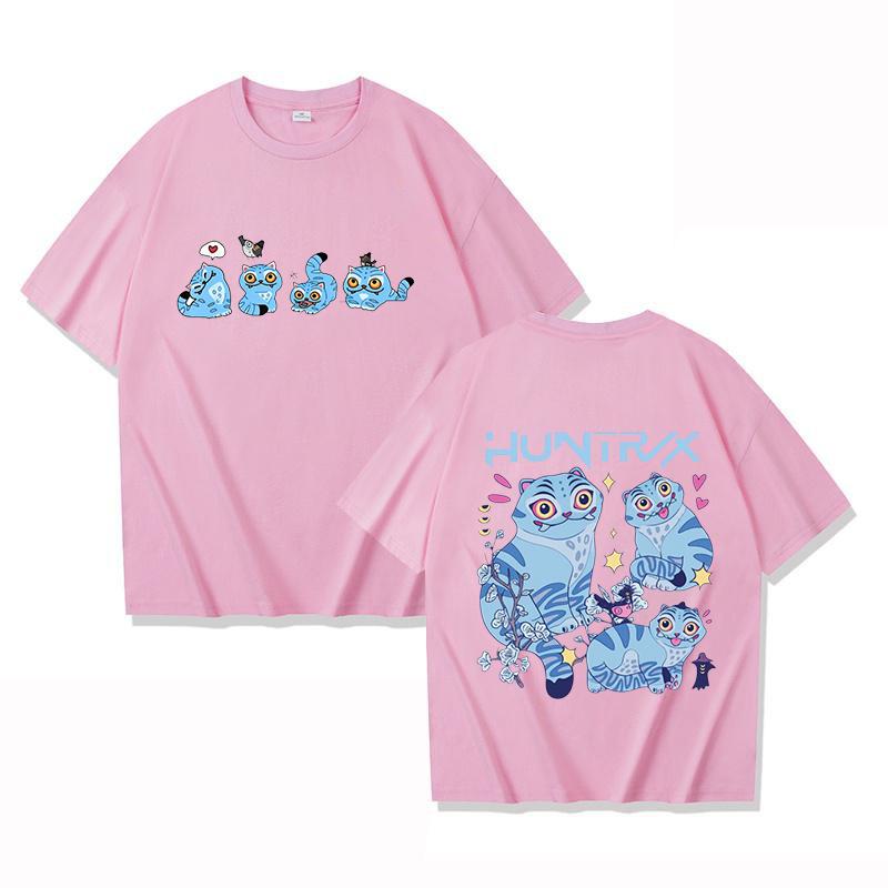 New Derpy Tiger Kpop Demon Hunters Print T Shirt Women Men Short Sleeve Tops Tees Summer Fashion Loose Casual T-shirt