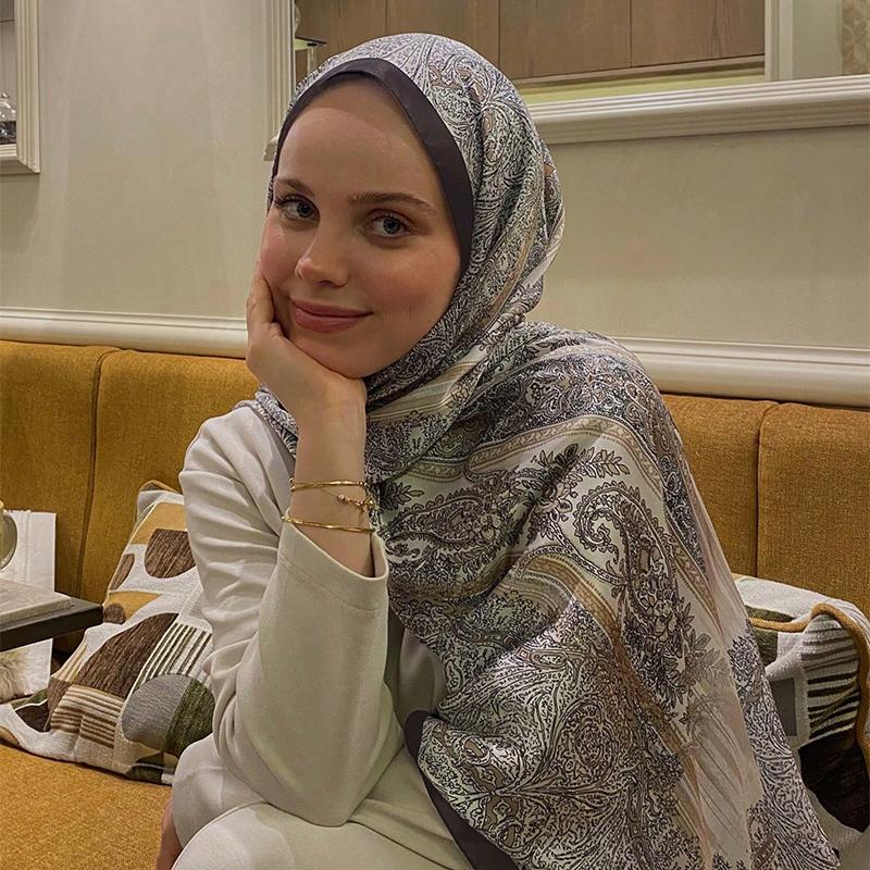 

Дизайнерский атласный шелковый платок хиджаб шарф женский модный летний солнцезащитный пляжный палантин Bufanda женский головной платок Echarpe новый 90x180cm