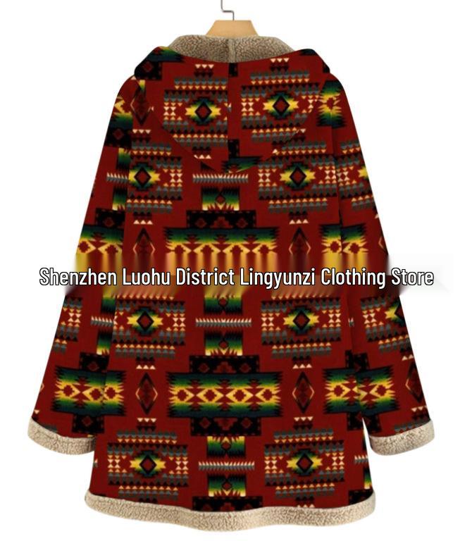 Winter 2023 Women's Cotton & Linen Printed Hooded Sweatshirts and Plush Jackets