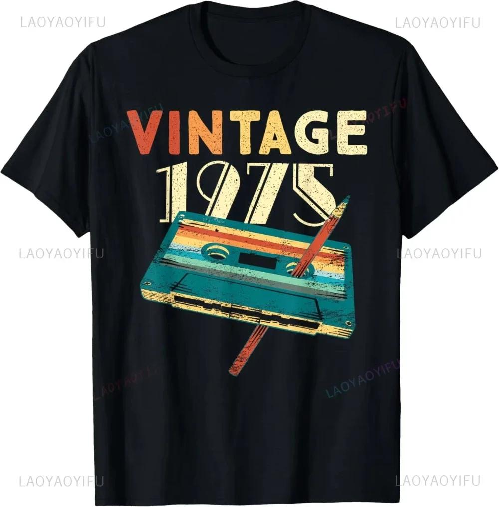 50th Birthday Gifts Men Women 50 Years Old Vintage 1975 Party T-Shirt Women Men Clothing Streetwear Graphic T Shirts Tops