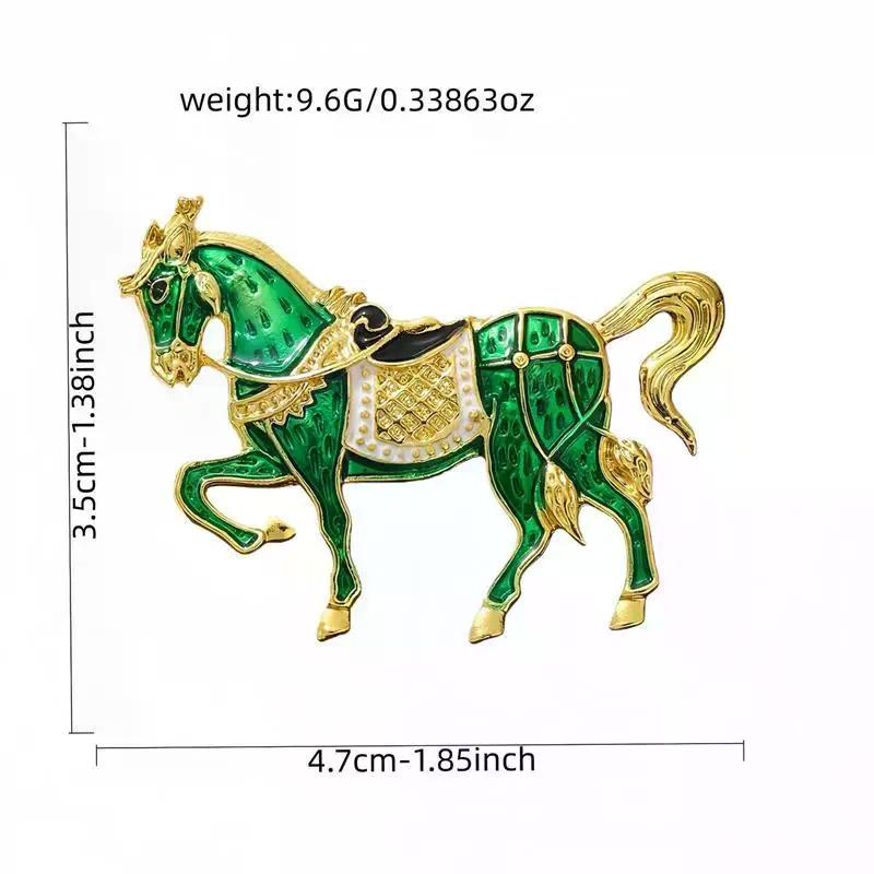 Men Women's Vintage Fashion Enamel Alloy War Horse Zodiac Pony Brooch, Clothing Lapel Pin Corsage Accessory Gift
