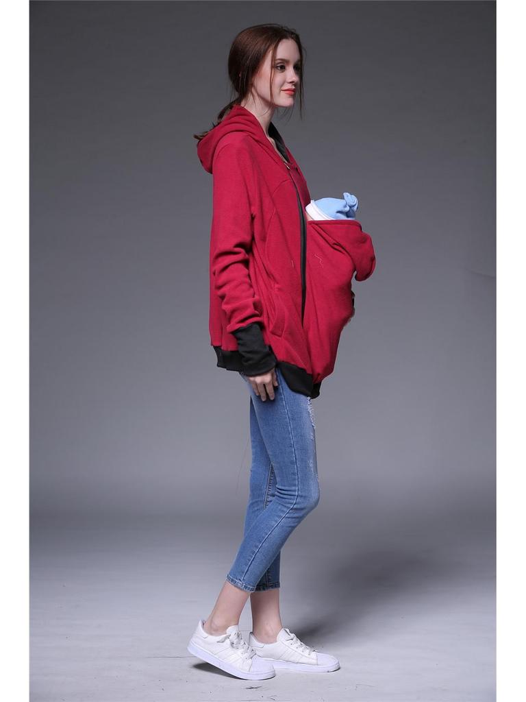 Sudadera con capucha y cremallera multifuncional tipo canguro para mujer 2024 - Estilo tres en uno para Otoño/Invierno.