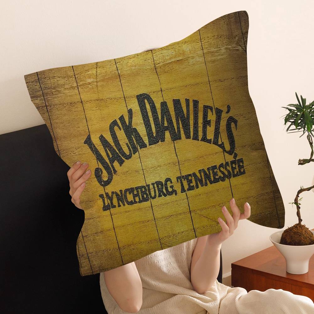 J-Jack D-Daniels Pillow Covers Cartoon Sofa Decorative Home Double-sided Printing Short Plush Cute Cushion Cover
