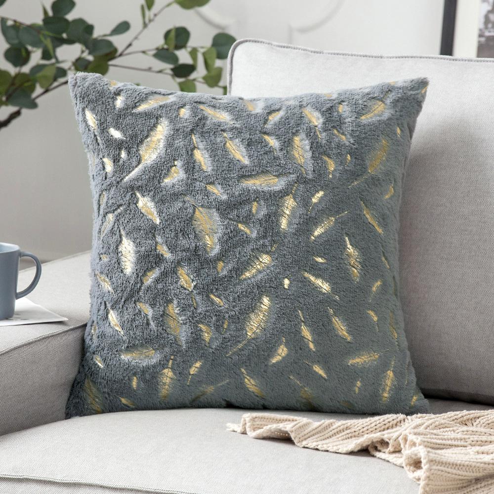 Plush Golden Fur Cushion Cover White 43x43 Decorative Pillow Cover for Sofa Home Decor Pillow Case Gray Black Fur Cushion Cover