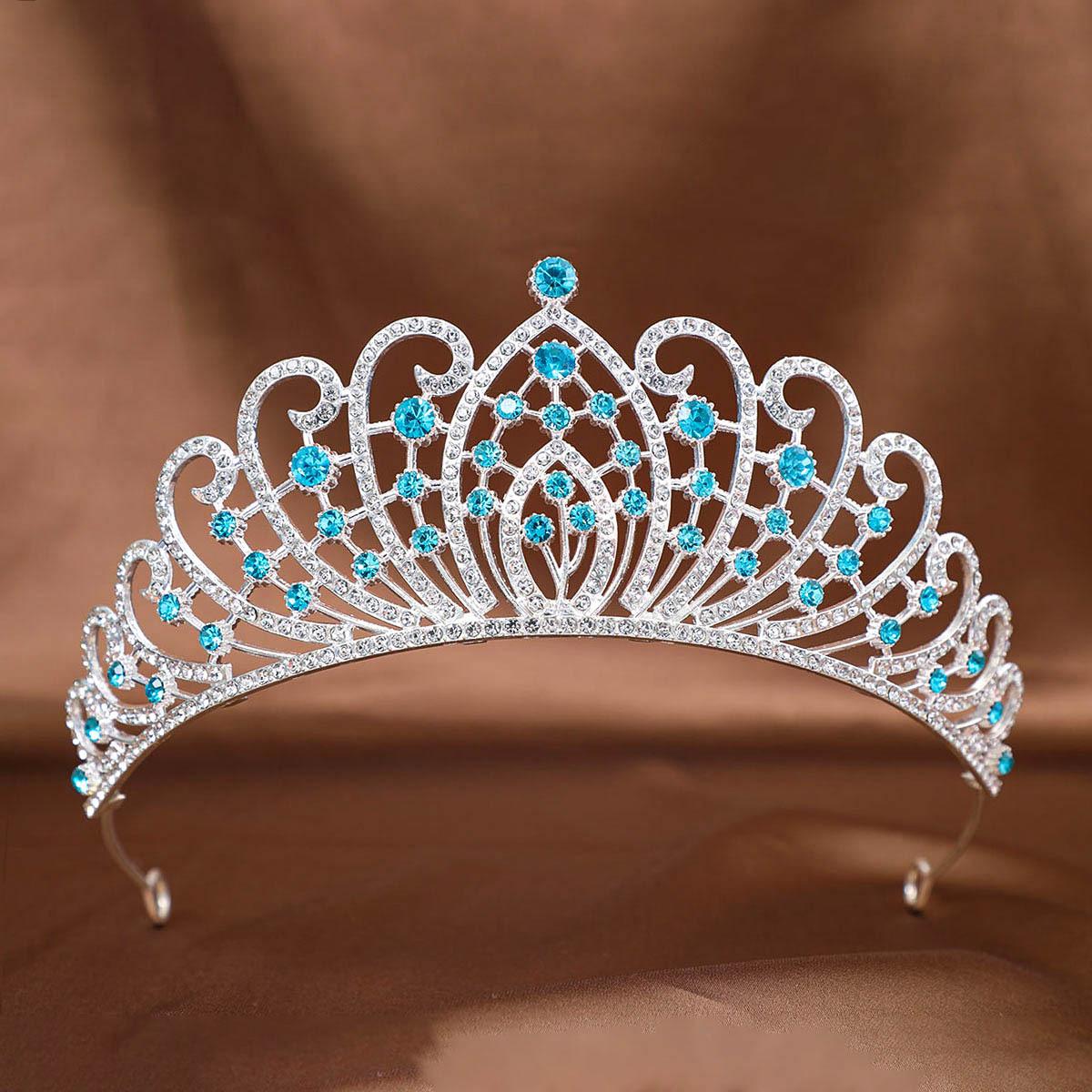 

Европейские и американские головные уборы принцессы, свадебное украшение для волос из сплава с водными бриллиантами, корона с полными бриллиантами, аксессуар для макияжа и укладки волос