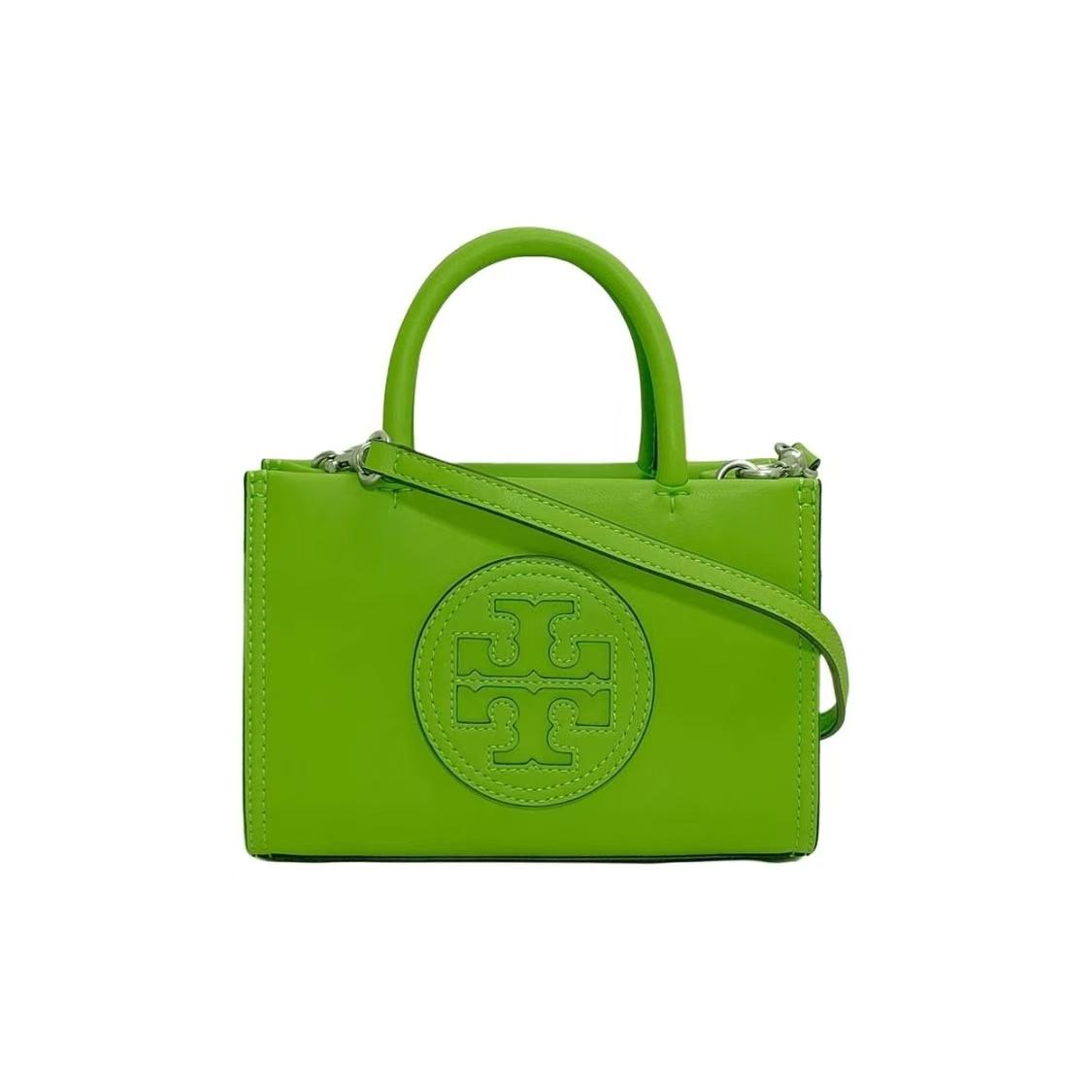 

Tory Burch Ella Bio Magnetic Snap Adjustable Detachable Shoulder Strap Tote Bag Shopping Bag Crossbody Handbag Mini Women Tote Wheat-Green 145613-304 Basic Set (Bag+Dust Bag)