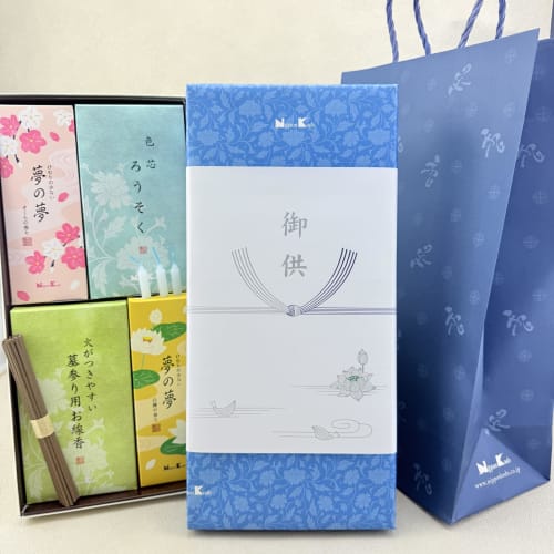 

Incense Sticks, Candles, Offerings, Gifts [Offering Wrapping Paper, Packaging, and Carrying Bag Included] Incense Sticks (Cherry Blossom/Sandalwood),