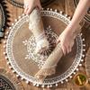36/38cm Braided Place Mats Heat Resistant Cup Coaster Mat Vintage Round Placemat  Dining Table