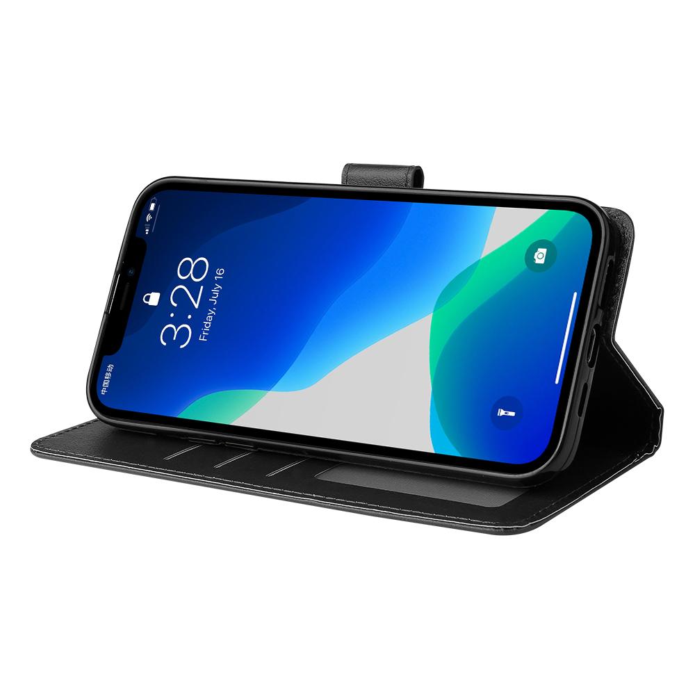 For iPhone 13 Pro Max 6.7 inch Case PU Leather Wallet Flip Phone Cover with Wrist Strap