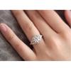 Elegant Silver Plated Ring With Round White Sapphire Rhinestone For Weddings