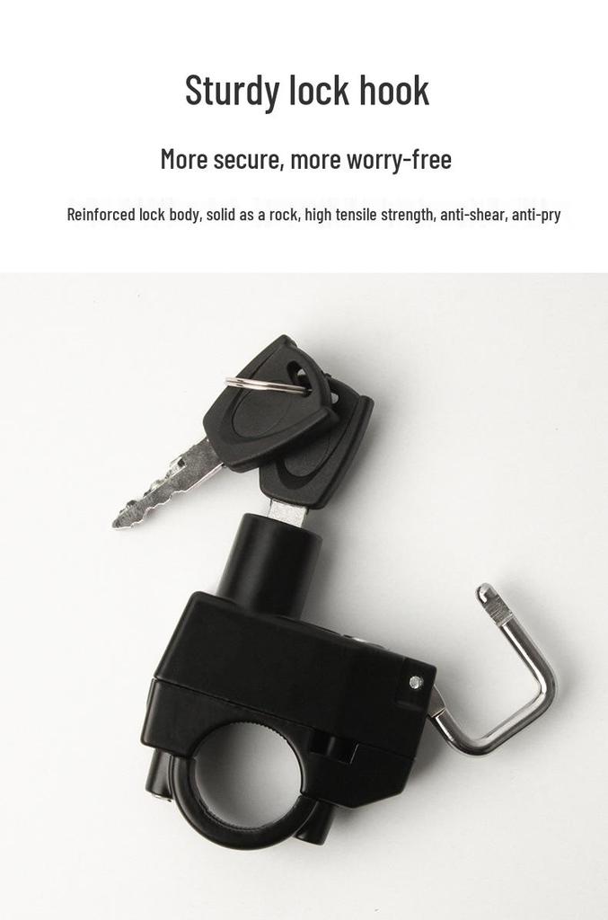 Electric Bike Helmet Anti-Theft Lock - Universal Motorcycle Handlebar Hook Cap
