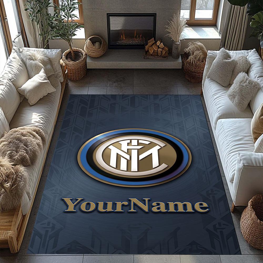 Inter Milan Customized Name Area Rug Design for Entryway Hallway Bedrooms Study room Anti-slip Rug Office home decor Perfect Gift for Women/Men
