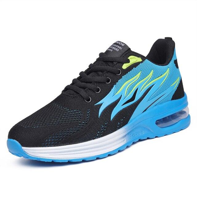 Men Casual Sneakers Women Sport Shoes Air Cushion Running Shoes Flame Pattern Light Shoes Gym Breathable Non -Slip Outdoor