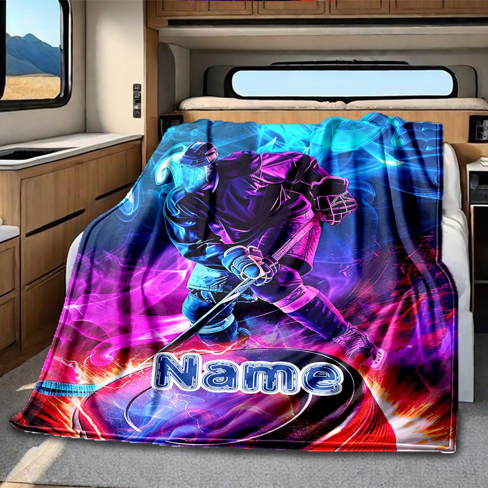 Hockey Life Passion Play And Princess Gift Customizable Blanket Text Warmthful Decor Versatile For Sofa Couch Office Bed Picnics Ideal For All Seasons