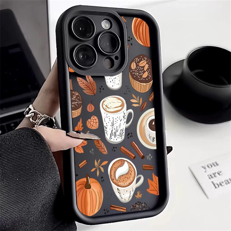 Maple Leaf Pumpkin Coffee Silicone Soft Phone Case For iPhone 17 16 15 14 13 12 11 Pro Max 17 Air 16E XS X XR 7 8 Plus SE2 Cover