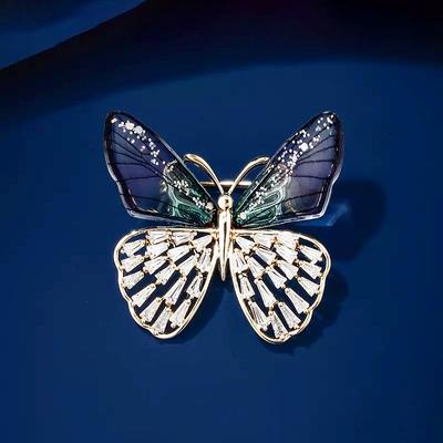 Spilla a farfalla di alta qualità da donna, primavera ed estate, design traslucido, spilla da colletto per abito, accessori versatili, regalo