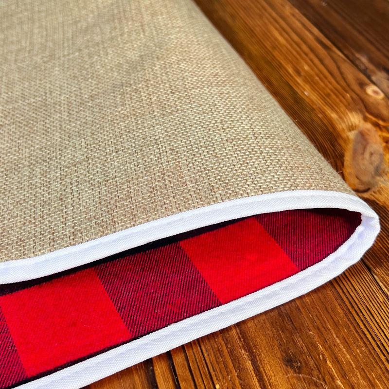 29.5X45CM Christmas Decoration Supplies Plaid Cloth Placemat Dining Table Knife Fork Plate Placemat Plaid Tablecloth Table Mat
