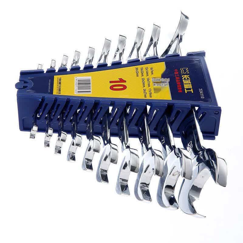 GENWALT 10-Piece Metric Mirror Polished Double Open-End Wrench Set