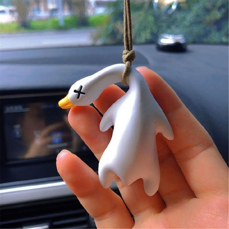 Sunshine  Discoloration Duck Car Pendant Temperature Sensitive Pendant Fun Color Changing Accessory for Rearview