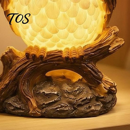 Compact Decorative Lamp for Shelf 3D Animal LED Night Light, Resin Dolphin Owl Lion Sculpture Table Creative Desktop Decor Office Lamp, USB