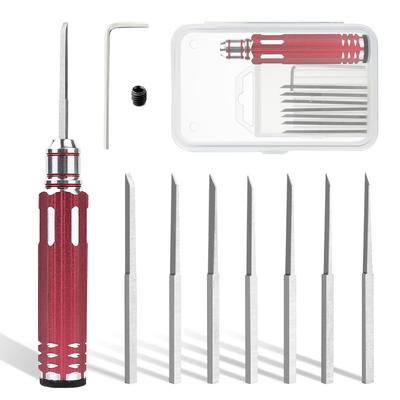 Vlookee Sujibori Chisel 7 Blades Set Gundam Mini 4WD Figure Plastic Model Mold Streak Carving Streak Carving Model Chisel Scraper Tool 0.1mm 0.2mm