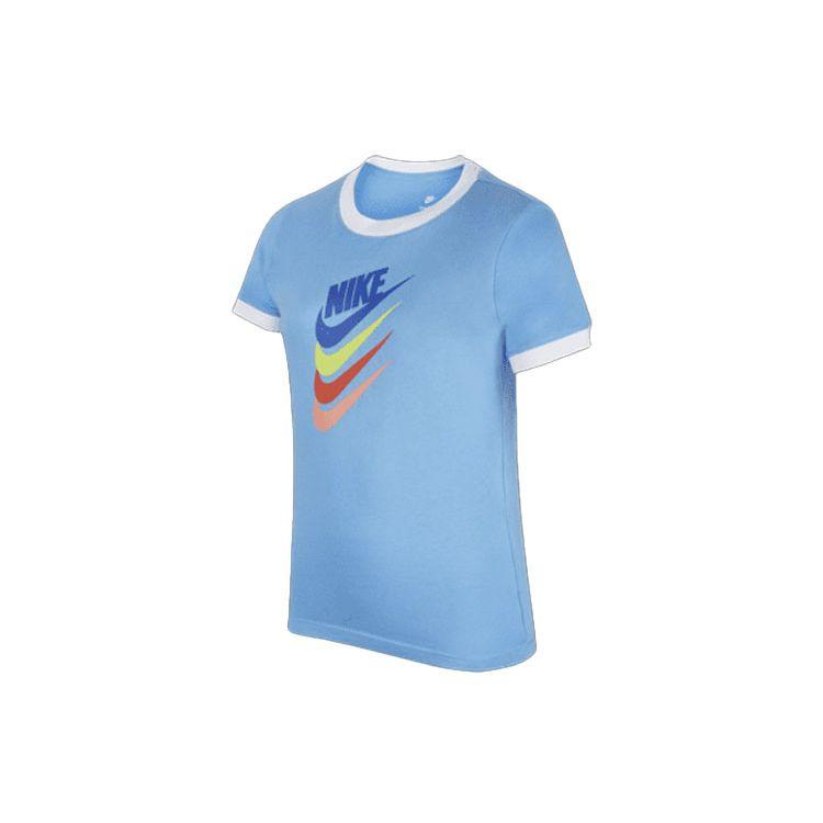 

Nike Color Block Logo Print Short Sleeve T-Shirt Kids tops Blue DQ4384-412 XS