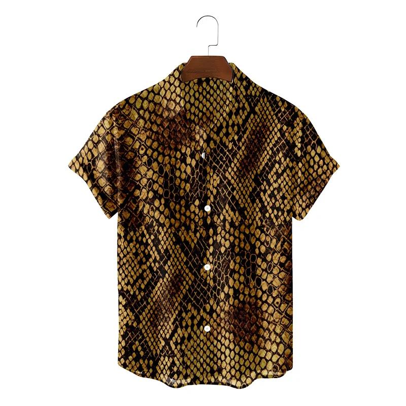 Summer Fashion Shirts For Men Streetwear Leopard Print Shirt Summer Harajuku Womens Clothes Blouse Camisa Masculino