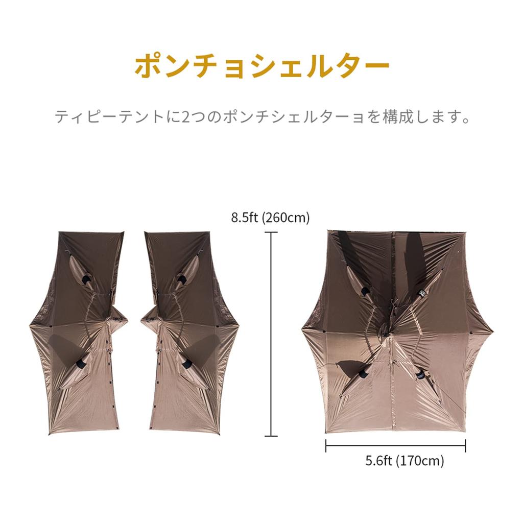 TENTSFORMER Poncho Shelter Raincoat Shelter Tent Rainwear Windproof Waterproof Dustproof Snowproof Unisex For Commuting To Work or School Mountain