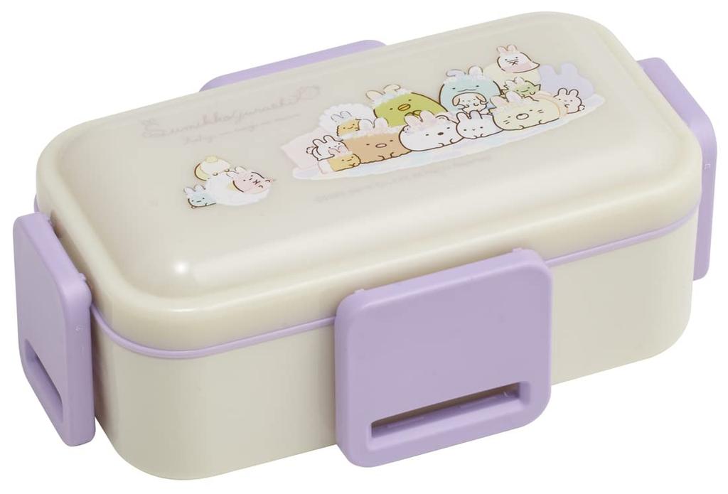 Skater Bento Sumikkogurashi Rabbit Garden Soft Made In Japan Box, Design, 600ml, Antibacterial, Serving, Dome-Shaped Lid, Two-Tier, (PFLW4AG-A)